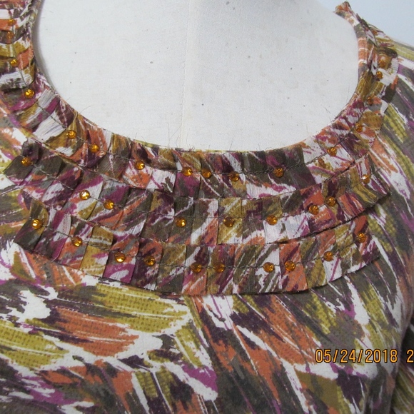 Ruby Rd. 3/4 Sleeve Abstract Design Top Sz PL - Picture 2 of 5